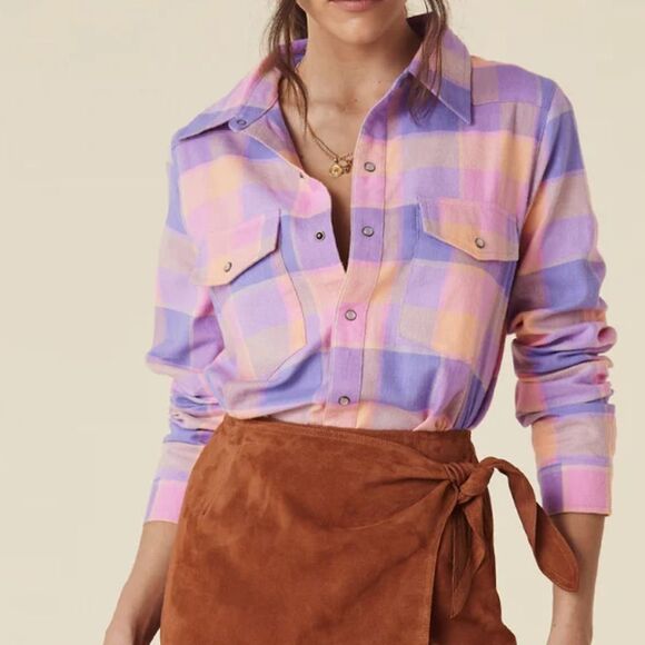 SPELL Wyatt Flannel Shirt in Pastel - Picture 3 of 14